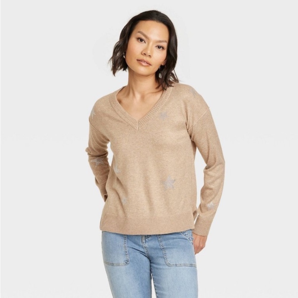 Women's V-Neck Pullover Sweater - Knox
Rose Tan new